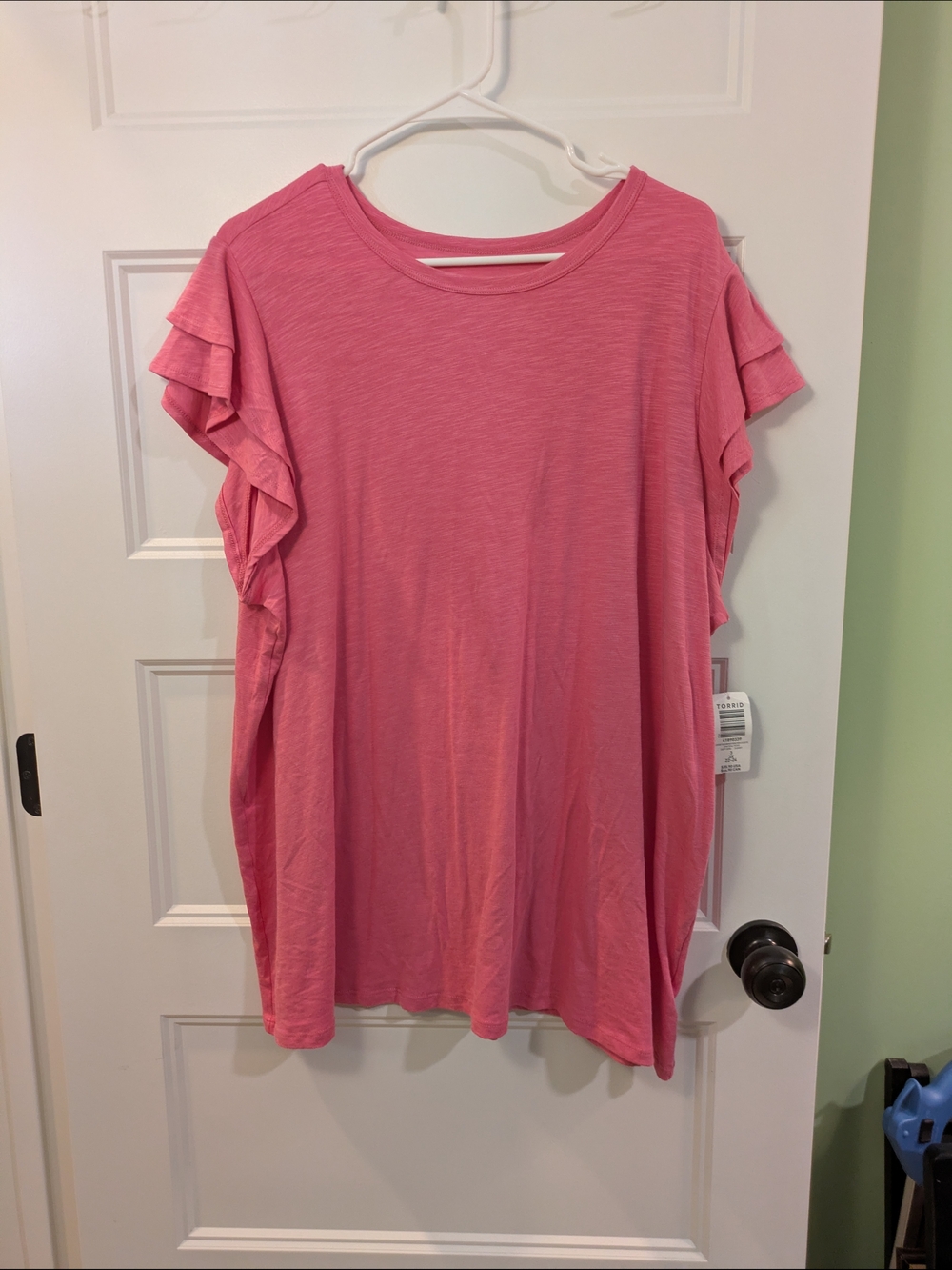 New with tags! torrid Pink Ruffle Sleeve Short Sleeve Tee